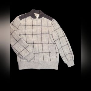 Alafoss Icewool Vintage Iceland Wool Jacket Brown And Grey Size Small